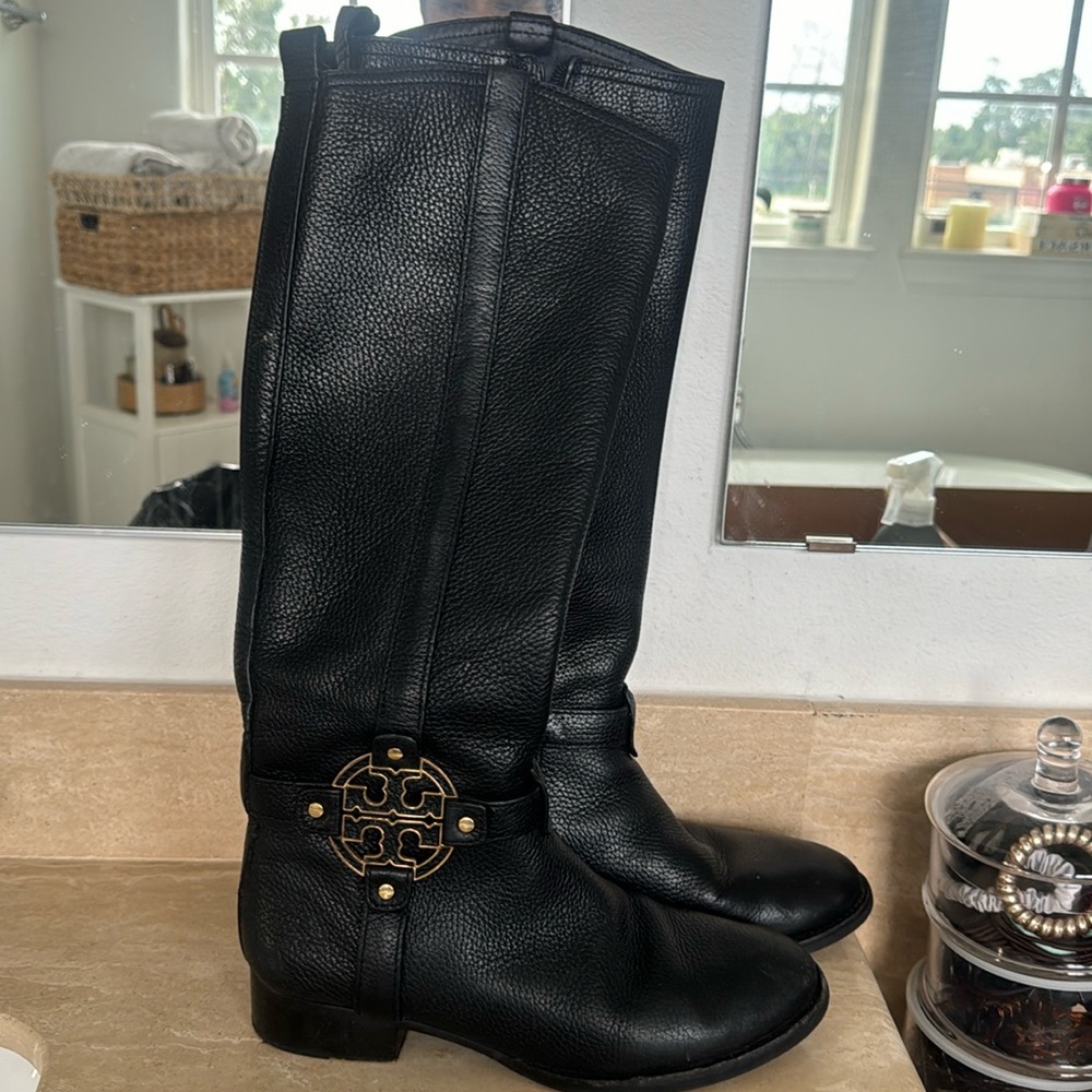 Black Tory Burch riding boots